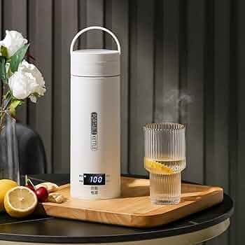 お湯が沸かせる水筒 5分沸騰 450ml 電気ポット 保温カップ グリーン Amazon | Fiegcit 電気ケトル電気ポット5分沸騰・12H保温小型